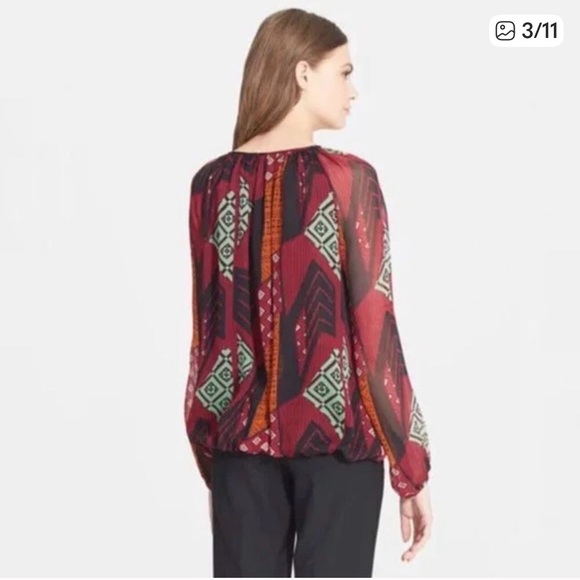 Diane Von Furstenberg Hathaway Multicolor Blouse size Small - Picture 3 of 12